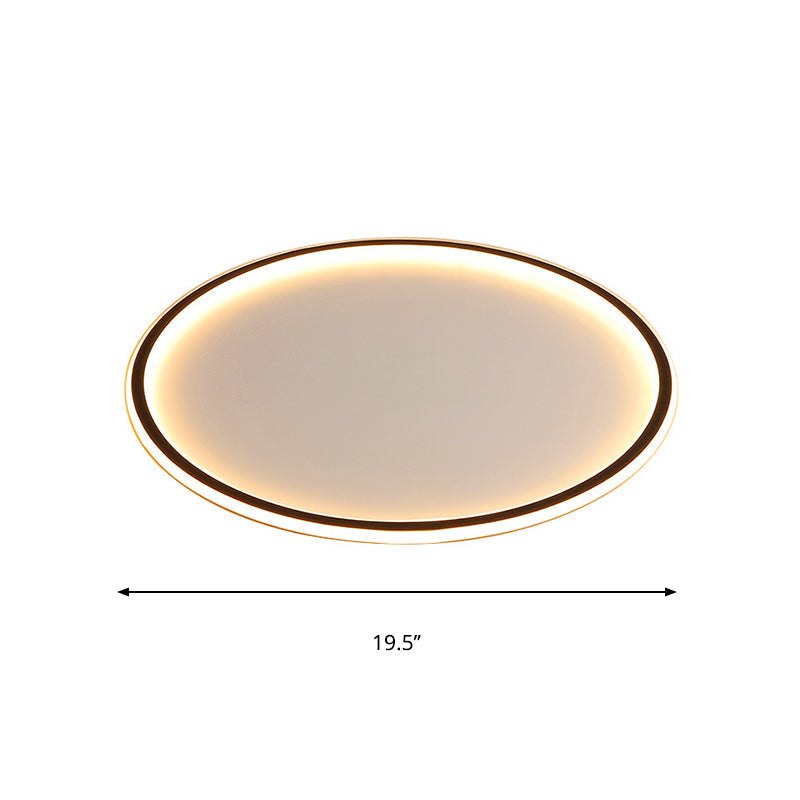 Ultrathin Flush Mount Led Ceiling Lamp In Black - Simple Acrylic Design For Living Room