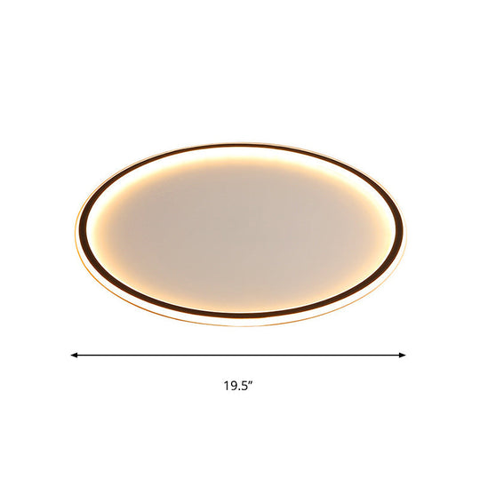 Ultrathin Flush Mount Led Ceiling Lamp In Black - Simple Acrylic Design For Living Room