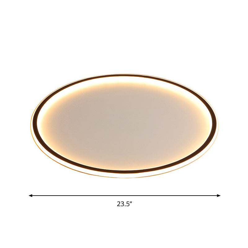 Ultrathin Flush Mount Led Ceiling Lamp In Black - Simple Acrylic Design For Living Room 16/19.5/23.5