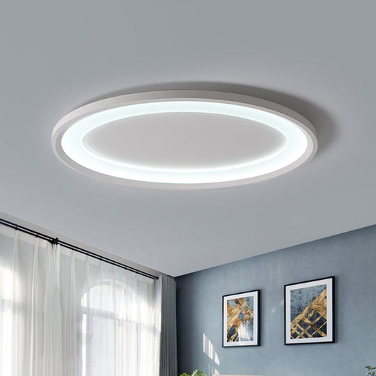 Minimalist Iron Flush Mount Ceiling Light Fixture - Elliptical Thin Bedroom Led Flushmount