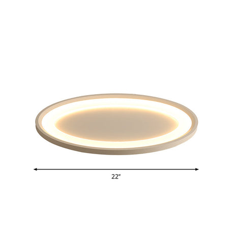 Minimalist Iron Flush Mount Ceiling Light Fixture - Elliptical Thin Bedroom Led Flushmount