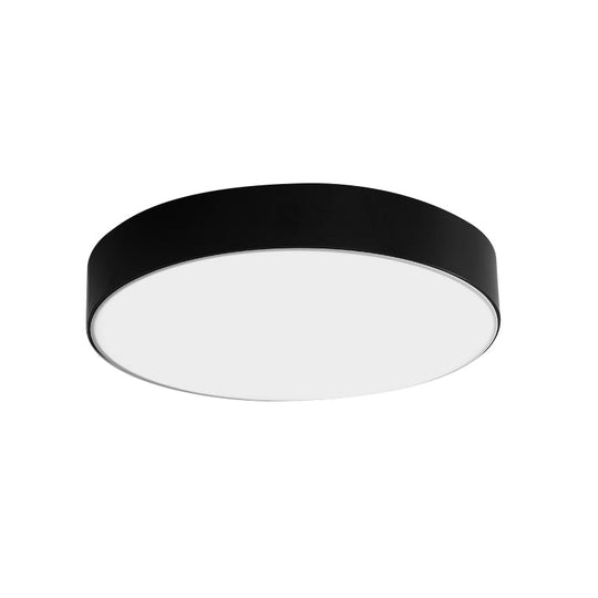Nordic Short Drum Ceiling Flush Led Light In Black/White 16’/19.5’ Diameter
