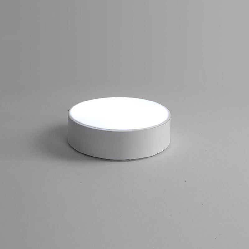 Nordic Short Drum Ceiling Flush Led Light In Black/White 16’/19.5’ Diameter