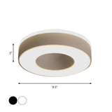 Sleek Led Corridor Ceiling Light With Simple Black/White Flush Mount & Small Square/Round Acrylic
