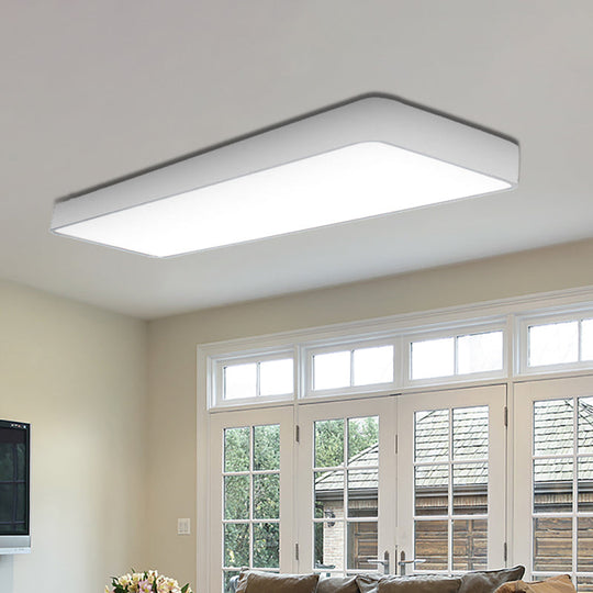 23.5’ Wide Metal Led Ceiling Lamp With Acrylic Diffuser - Flush Mount White /