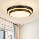 Vintage Dual-Layered Iron Led Ceiling Light In Black For Living Room - 11/16/19.5 W / 11