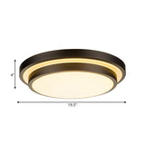 Vintage Dual-Layered Iron Led Ceiling Light In Black For Living Room - 11/16/19.5 W