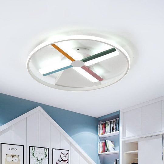 Windmill Led Ceiling Light For Modern Children’s Bedroom 16.5’/20.5’ Wide White / 16.5’