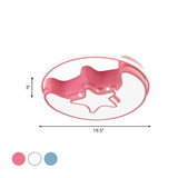 Nordic Led Ceiling Fixture With Moon And Star Flush Mount Spotlight: White/Pink/Blue Acrylic Shade 3