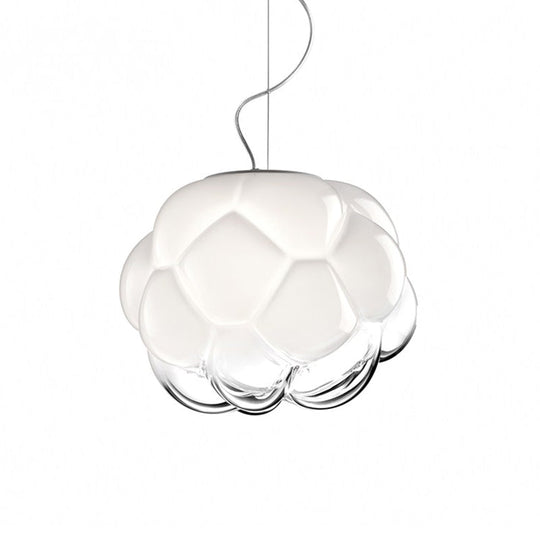 Matte Glass Hanging Light With Simplicity Design And 1 Bulb For White Ceiling Pendant