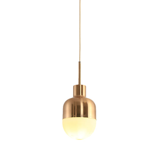 Gold Finish Frosted Glass Pendulum Hanging Light - Simple And Elegant Design