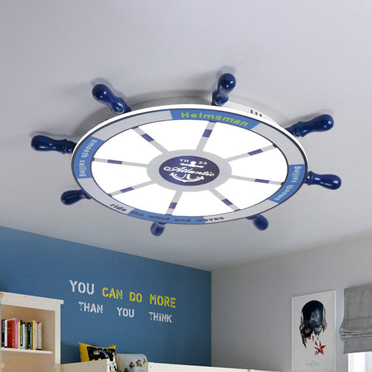 Led Blue Flush Light Fixture For Nursery Acrylic Rudder Mount Spotlight Mediterranean Style