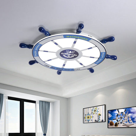 Led Blue Flush Light Fixture For Nursery Acrylic Rudder Mount Spotlight Mediterranean Style