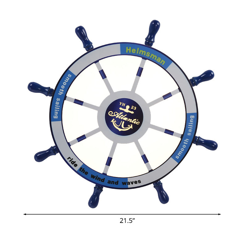 Led Blue Flush Light Fixture For Nursery – Acrylic Rudder Mount Spotlight Mediterranean Style