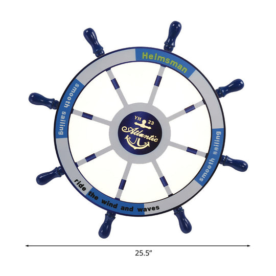 Led Blue Flush Light Fixture For Nursery – Acrylic Rudder Mount Spotlight Mediterranean Style