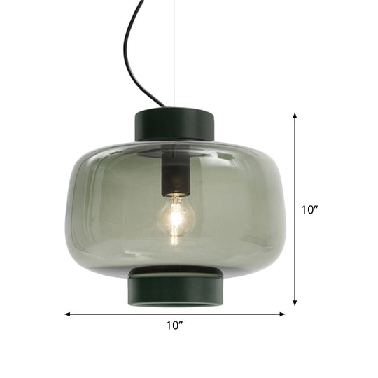 Vintage Black Bistro Pendant Light Kit With Smoke Glass Shade