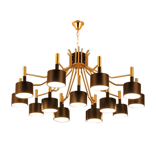 Modern Starburst Chandelier Light Metal Design With 12/15 Heads Black/White Ideal For Living Room