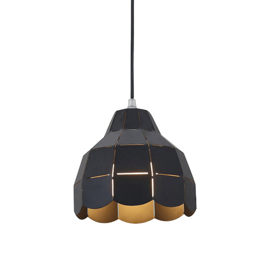 Modern Nordic Metal Pendant Light - Black/Gray/White/Yellow/Blue Folded Design 1 Dining Room