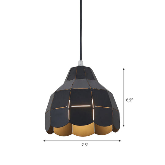 Modern Nordic Metal Pendant Light - Black/Gray/White/Yellow/Blue 1 Foldable Dining Room Hanging Lamp