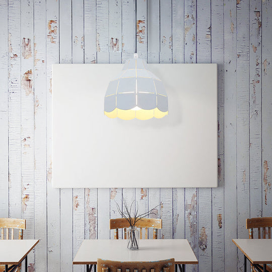 Modern Nordic Metal Pendant Light - Black/Gray/White/Yellow/Blue Folded Design 1 Dining Room
