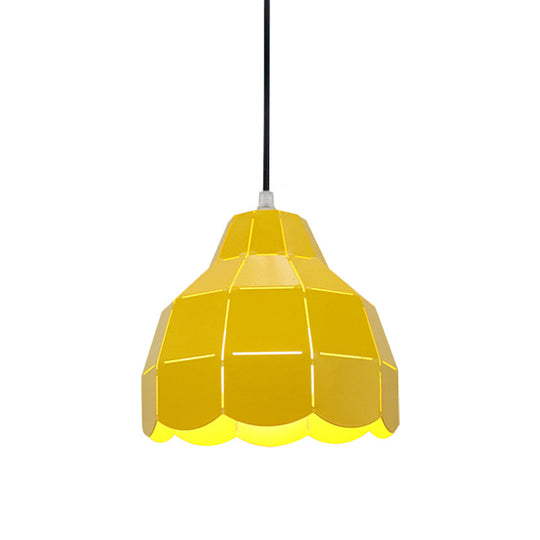 Modern Nordic Metal Pendant Light - Black/Gray/White/Yellow/Blue 1 Foldable Dining Room Hanging Lamp