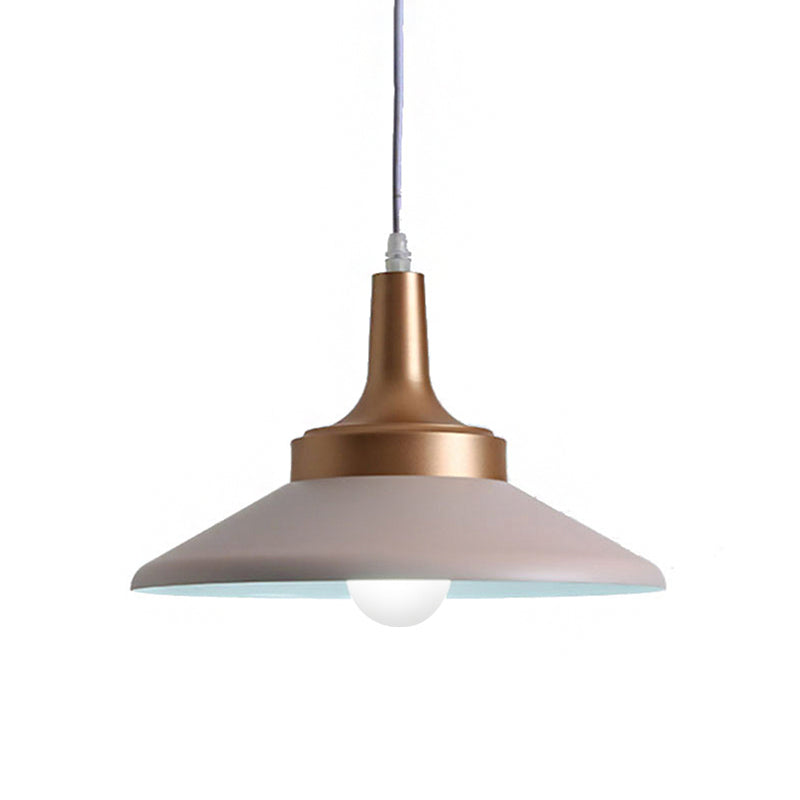 Nordic Style Metal Pendant Lighting - 9.5/14 Width Conic 1-Light Living Room Hanging Ceiling Light