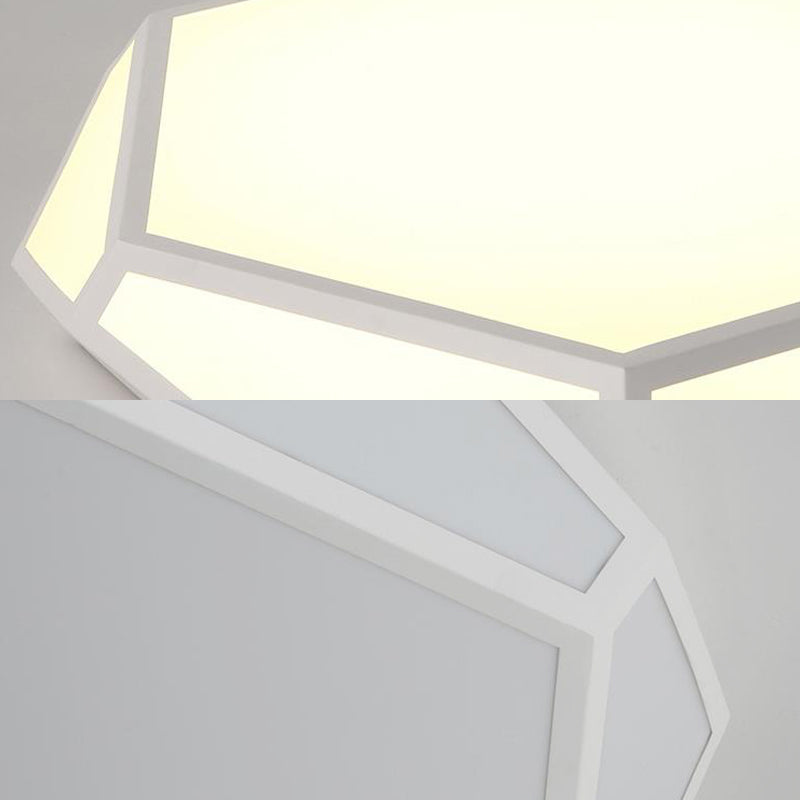 16.5’/20.5’ Metal Geometric Flush Mount Ceiling Light With Acrylic Shade In Nordic Black/White