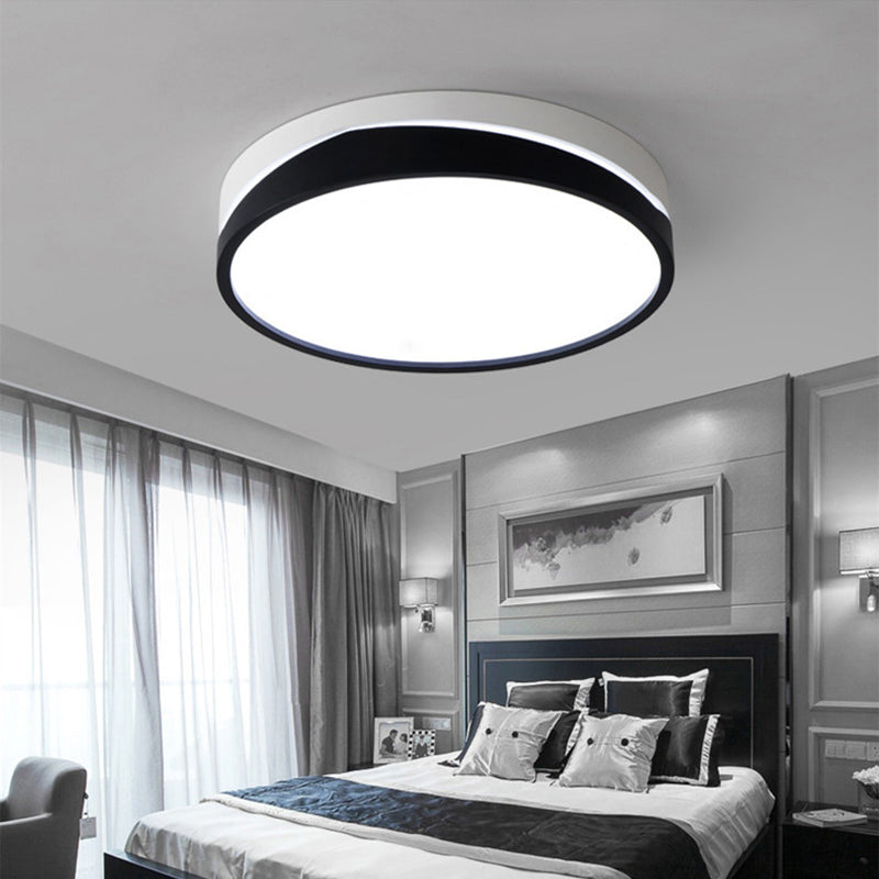 Nordic Drum Ceiling Mounted Led Flush Mount Light 16’/19.5’ Dia With Acrylic Diffuser -
