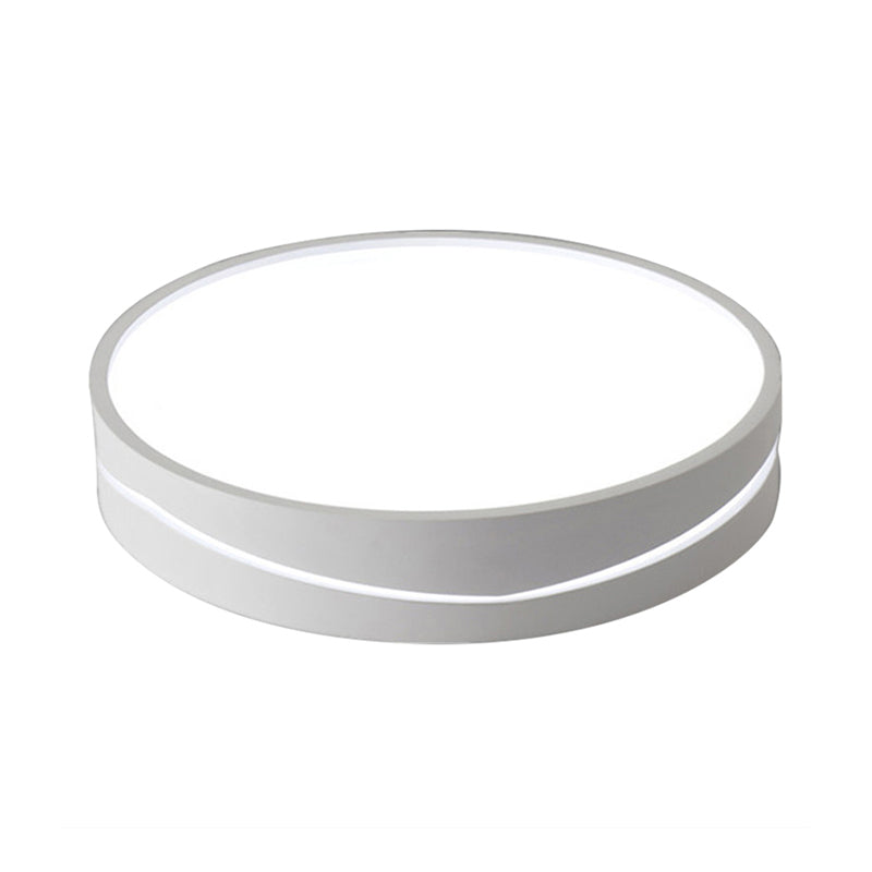 Nordic Drum Ceiling Mounted Led Flush Mount Light 16’/19.5’ Dia With Acrylic Diffuser -