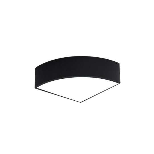 Modern White/Black Sector Flush Led Ceiling Light - Metal Mount 10/12/14 Wide