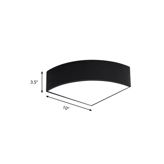 Modern White/Black Sector Flush Led Ceiling Light - Metal Mount 10/12/14 Wide