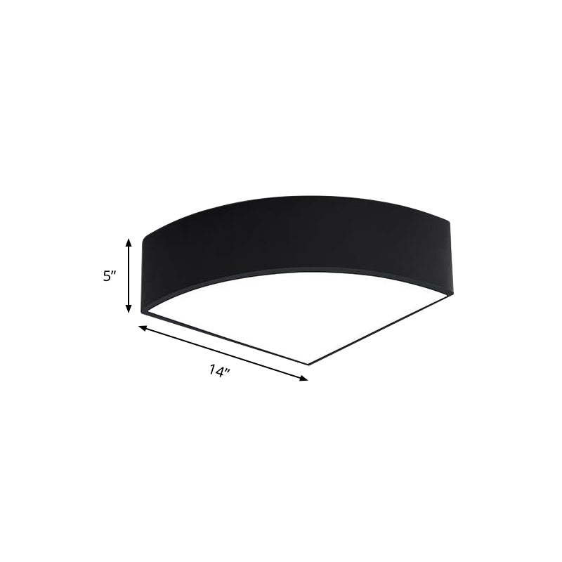 Modern White/Black Sector Flush Led Ceiling Light - Metal Mount 10’/12’/14’ Wide