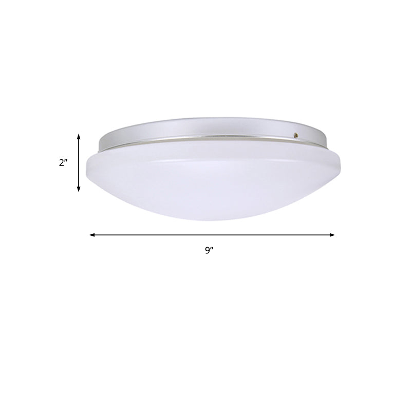 Minimalist Circular White Ceiling Light Fixture With Acrylic Shade - Sizes Available