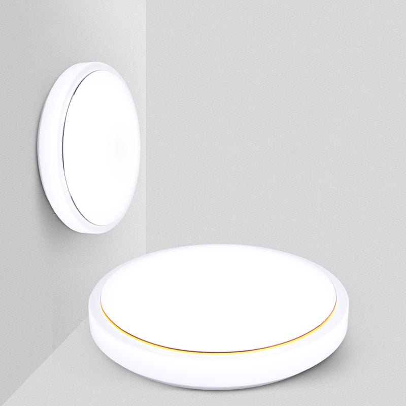 Metal Led Ceiling Light Fixture With Acrylic Shade For Hallway - Warm/White 7.5’/9’/12’ Dia