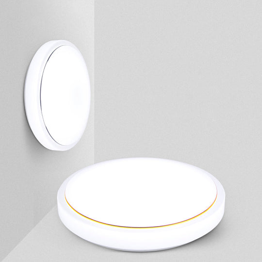 Metal Led Ceiling Light Fixture With Acrylic Shade For Hallway - Warm/White 7.5’/9’/12’ Dia