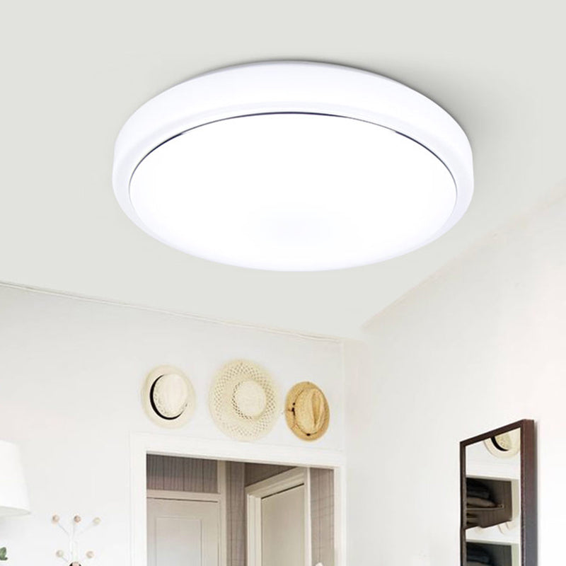 Metal Led Ceiling Light Fixture With Acrylic Shade For Hallway - Warm/White 7.5/9/12 Dia Silver /