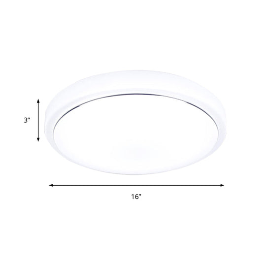 Metal Led Ceiling Light Fixture With Acrylic Shade For Hallway - Warm/White 7.5’/9’/12’ Dia
