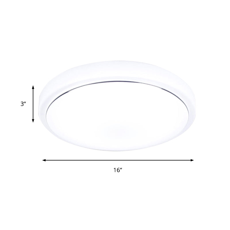Metal Led Ceiling Light Fixture With Acrylic Shade For Hallway - Warm/White 7.5/9/12 Dia