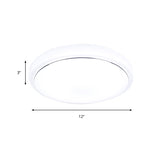 Metal Led Ceiling Light Fixture With Acrylic Shade For Hallway - Warm/White 7.5/9/12 Dia