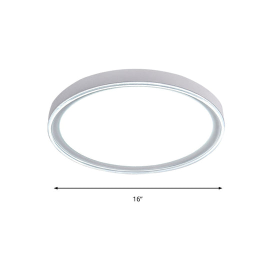 16’/19.5’ Nordic Metal Round Flush Light With Acrylic Shade - White/Pink/Yellow Led Ceiling