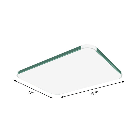 Geometric Led Flush Mount Lamp In Macaron Colors - 12’/15’/17’ Wide