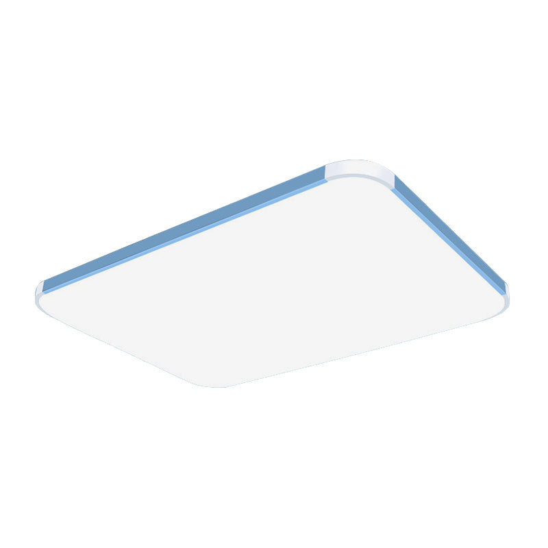 Geometric Led Flush Mount Lamp In Macaron Colors - 12/15/17 Wide