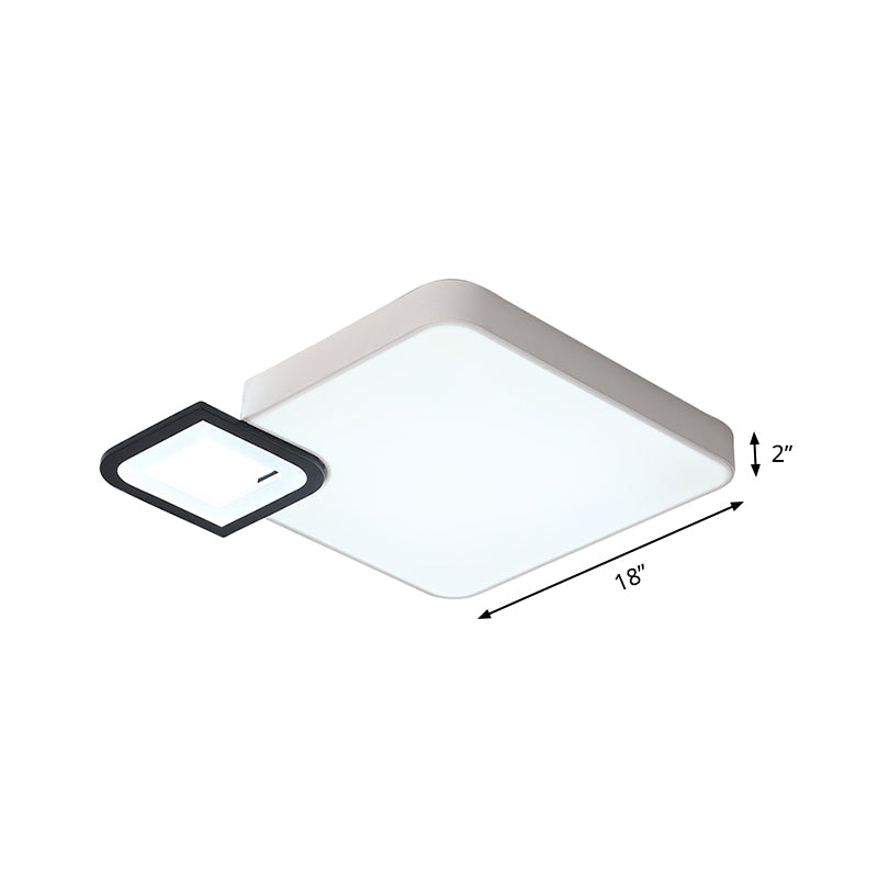 Modern Metal Flush Mount Ceiling Light For Living Room - White/Black Led Warm/White 18’/21.5’ Wide