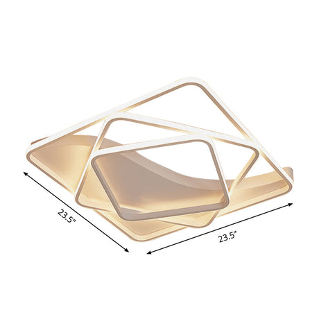 Led Bedroom Ceiling Lamp With Acrylic Shade: Warm/White Light White/Brown Design