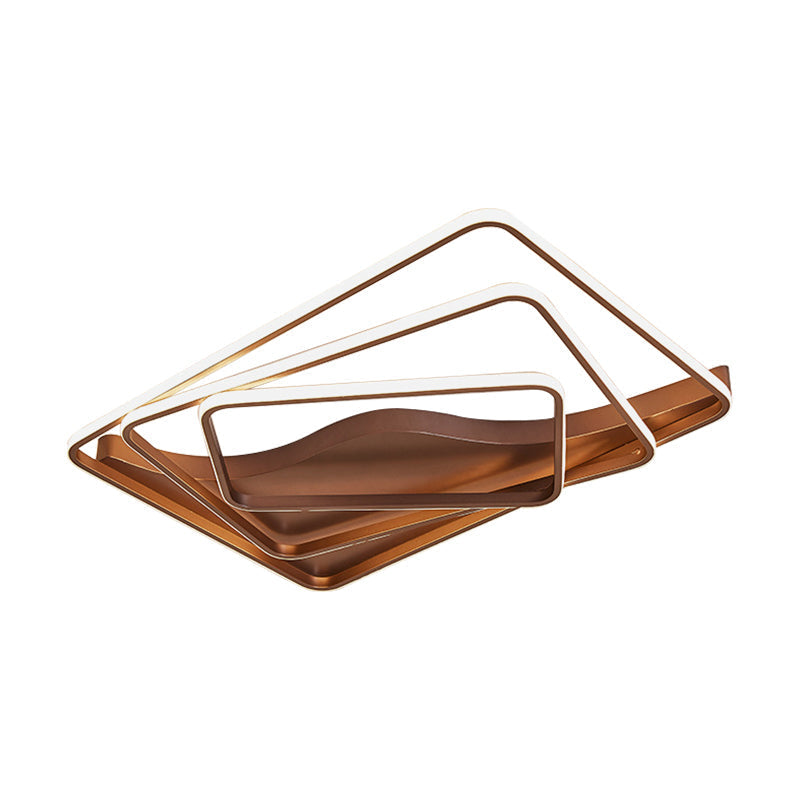 Led Bedroom Ceiling Lamp With Acrylic Shade: Warm/White Light White/Brown Design