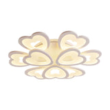Heart Acrylic Shade Flush Mount Light For Bedroom - White Ceiling Lamp In Warm/White/Natural