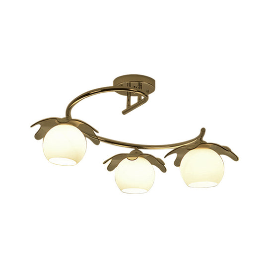 Sleek Chrome Led Ceiling Light With Globe Glass Shade - Ideal For Modern Bedrooms And Semi Flush