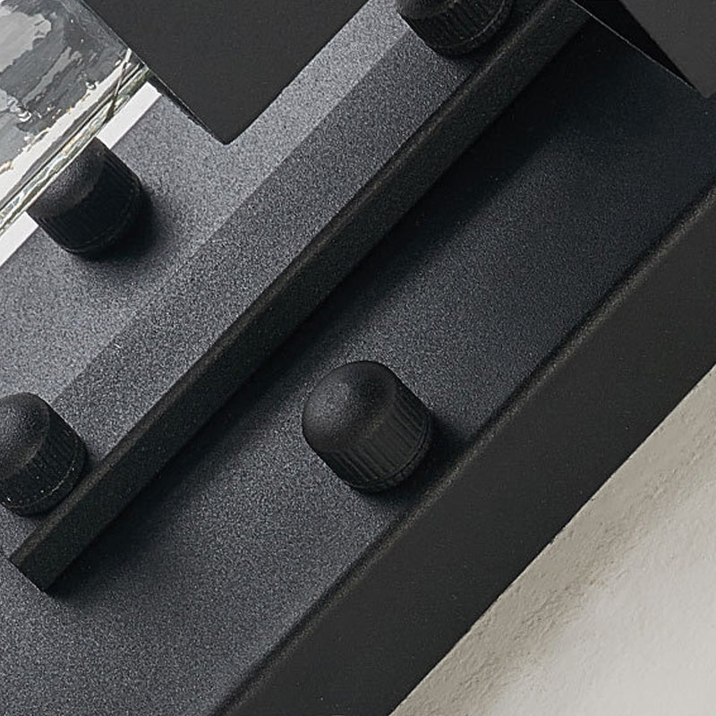 Coastal Clear Glass Iron Cage Wall Sconce Light - Square/Rectangle Design