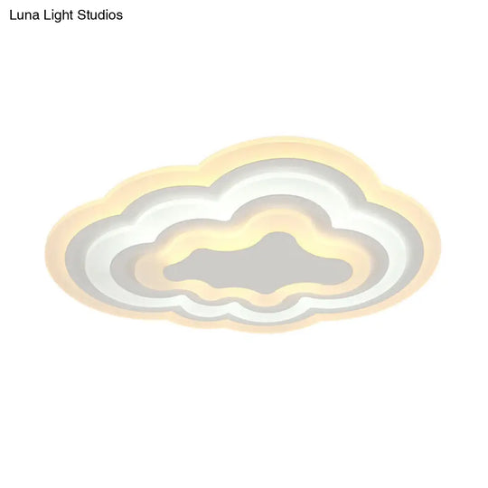 15/18/23.5 W Acrylic Cloud Flush Mount Led Light Fixture In Warm/White - Minimalist Indoor Lighting
