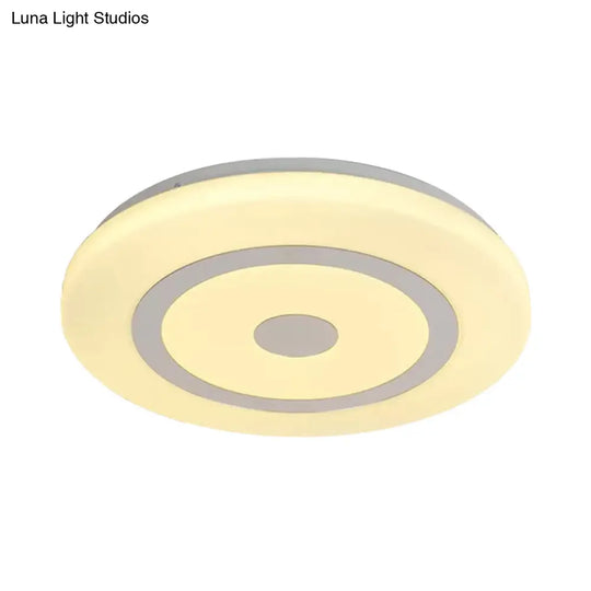15’/19’ Contemporary Acrylic Led Round Flush Mount Fixture For Bedroom Lighting In Black And White